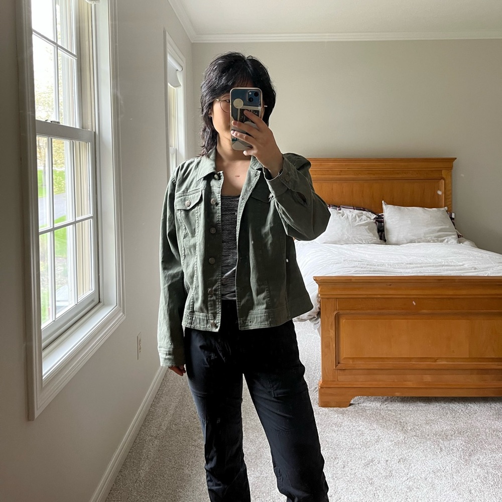 Style&co Green Cropped Jacket - petite size L